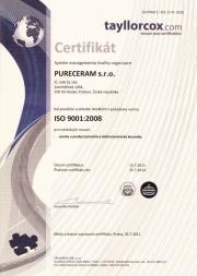 Certifkát ČSN EN ISO 9001:2009
